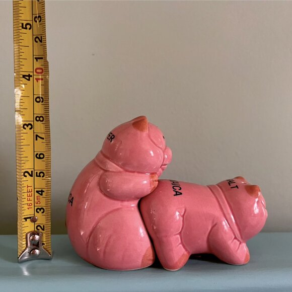 Naughty Vintage RARE Pig Shaped Salt & Pepper Shakers "Jamaica" Souvenir - Picture 4 of 11